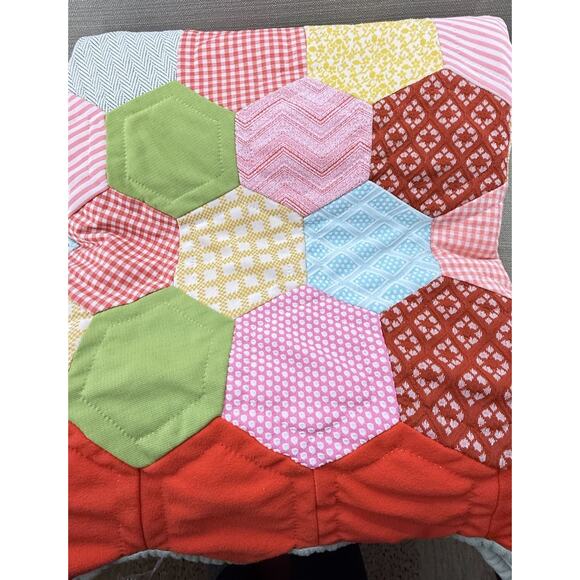 Hexagon Patchwork Quilt 88x86 Cotton Fabric Cutter Craft Sewing Project - Picture 12 of 13